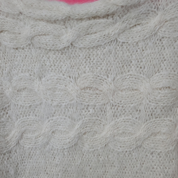 100% Peruvian Alpaca Sweater Cream Ivory Wide Sleeve Womens M ? Inca Fashions - Picture 4 of 6